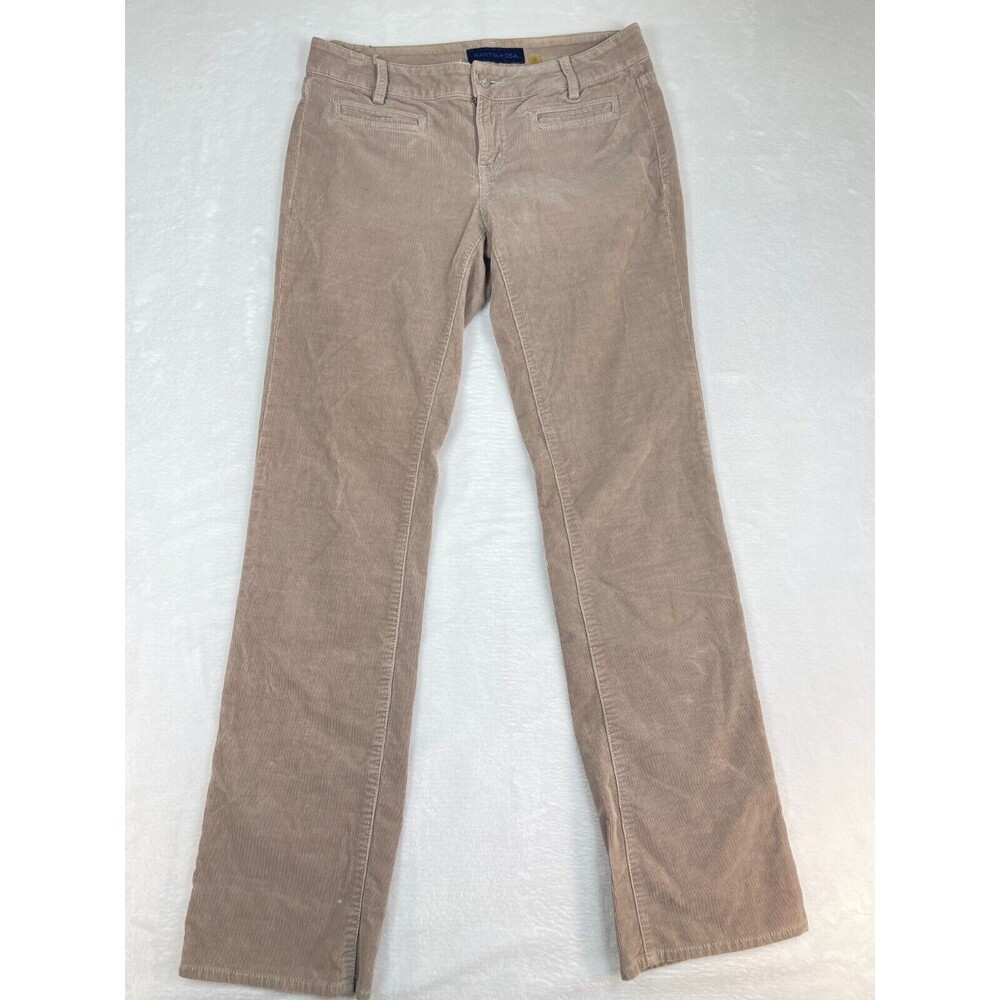 Martin + Osa Corduroy Pants Women 26 Tan Straight Leg Low Rise‎ Stretch Casual